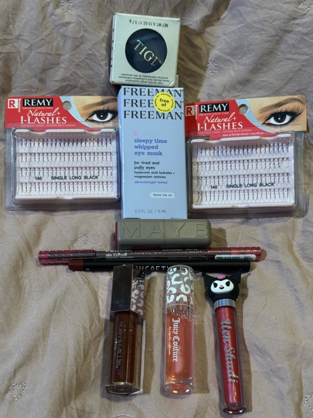 Makeup bundle-Remy I-Lashes + lip products- eye shadow-face mask-brow pencil